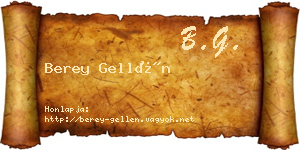Berey Gellén névjegykártya
